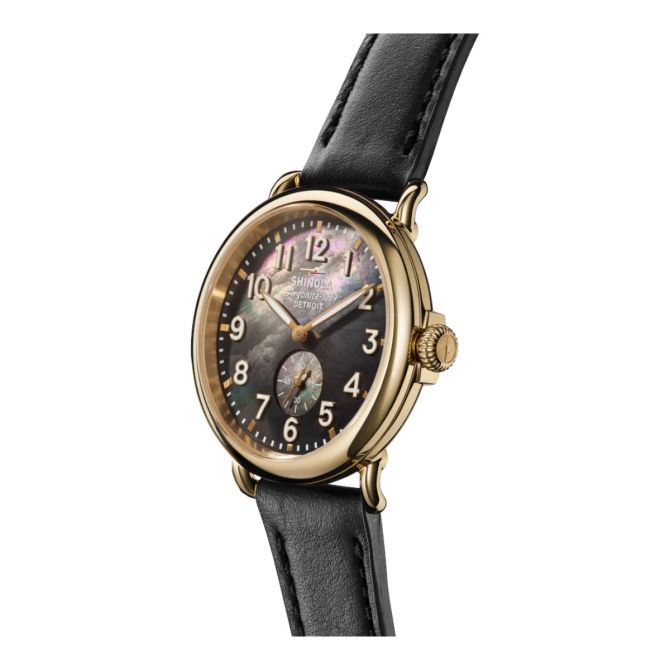 Shinola Runwell 41mm Men's Watch, Black Mother of Pearl Dial