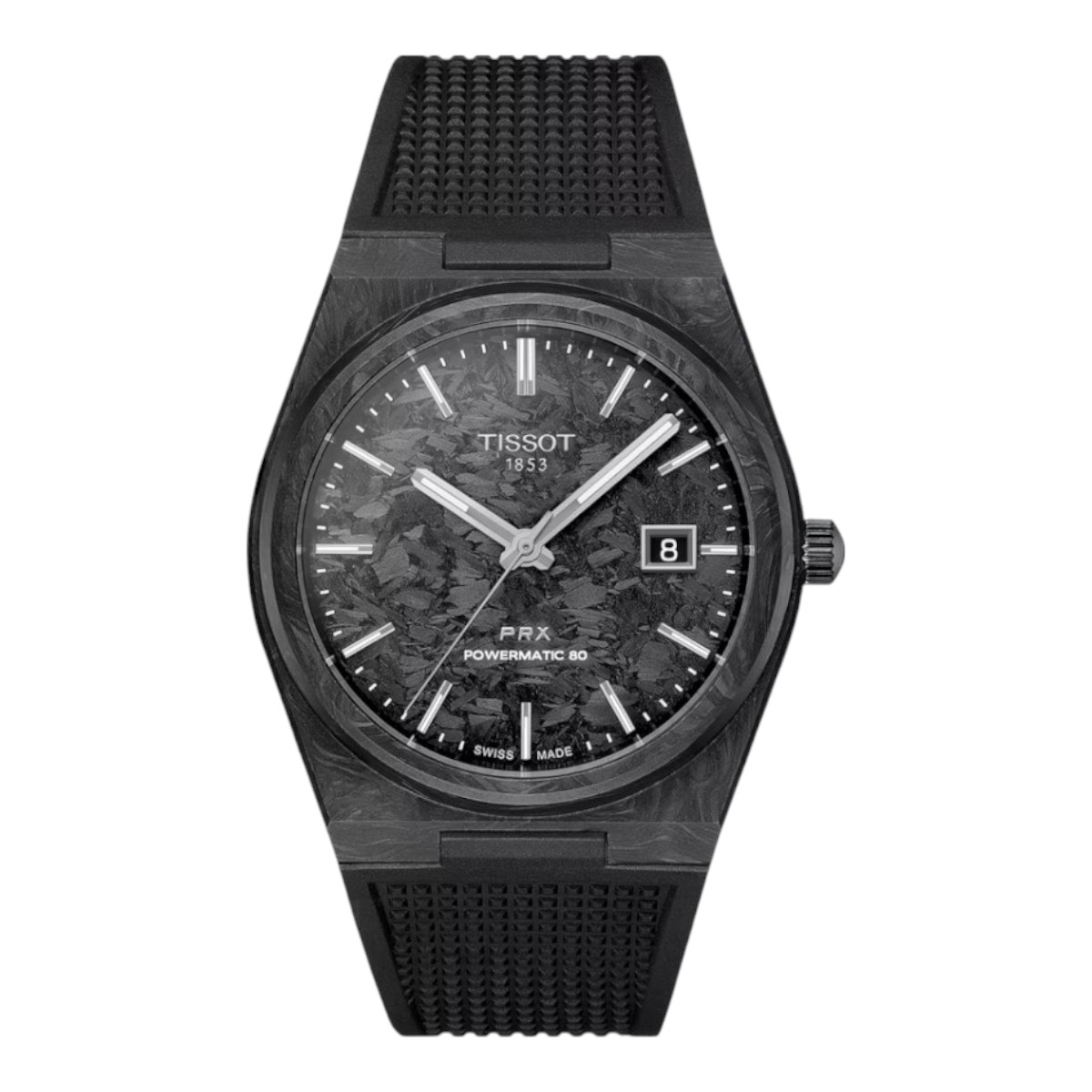 Tissot PRX Powermatic 80 40mm Watch, Black Carbon
