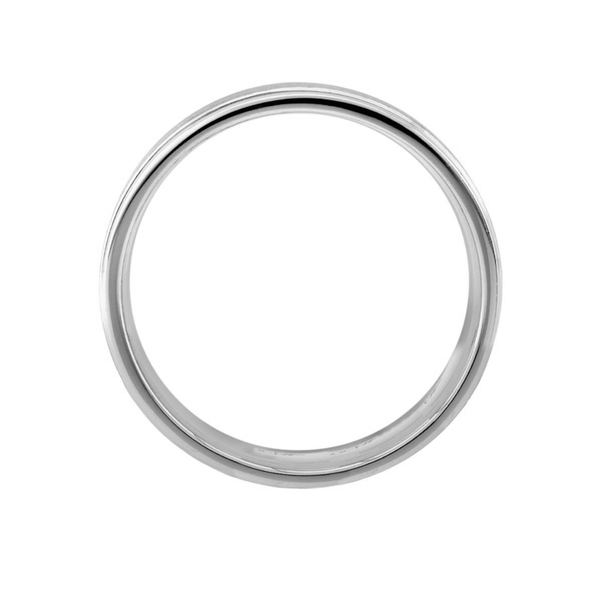 A. Jaffe White & Rose Gold Center Brushed Wedding Band, Size 10.5