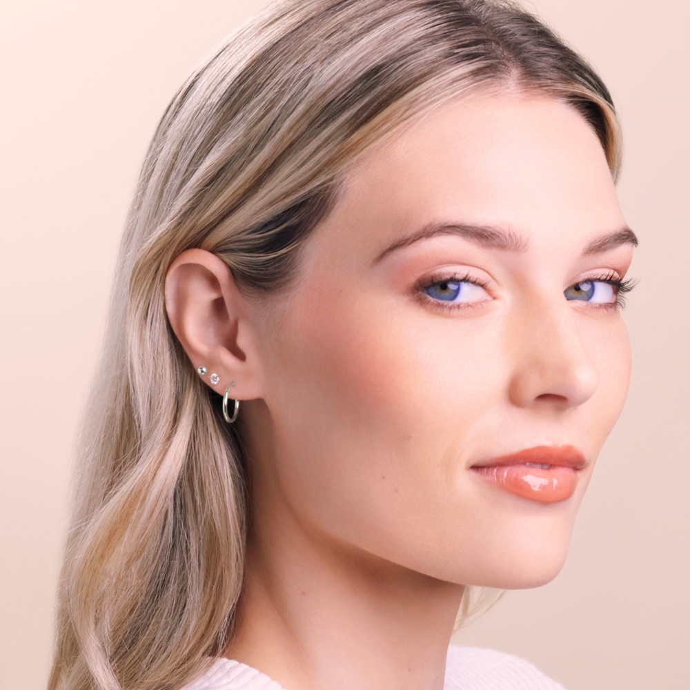 Sage Huggie 14K Gold Snap-down Tube Hoop Earrings