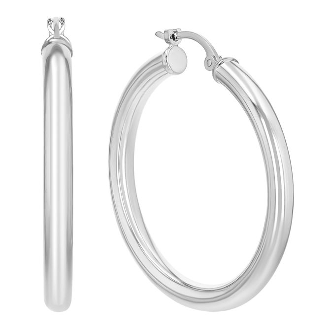 Cass 14K Gold Snap-down Tube Hoop Earrings