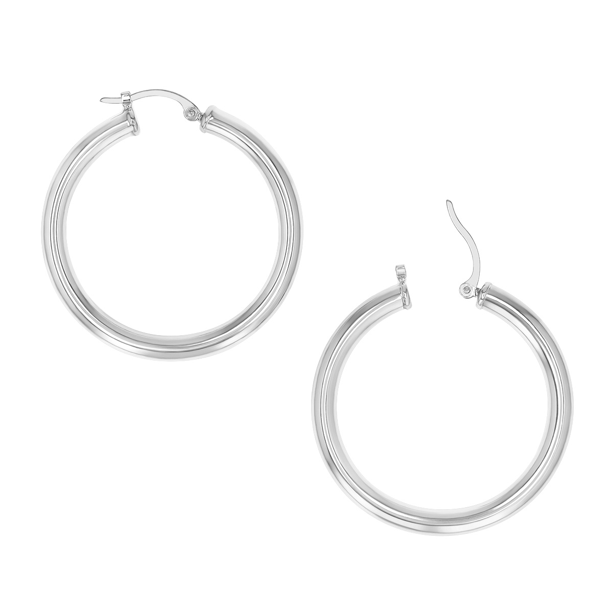 Cass 14K Gold Snap-down Tube Hoop Earrings