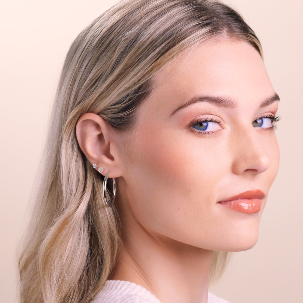 Cass 14K Gold Snap-down Tube Hoop Earrings