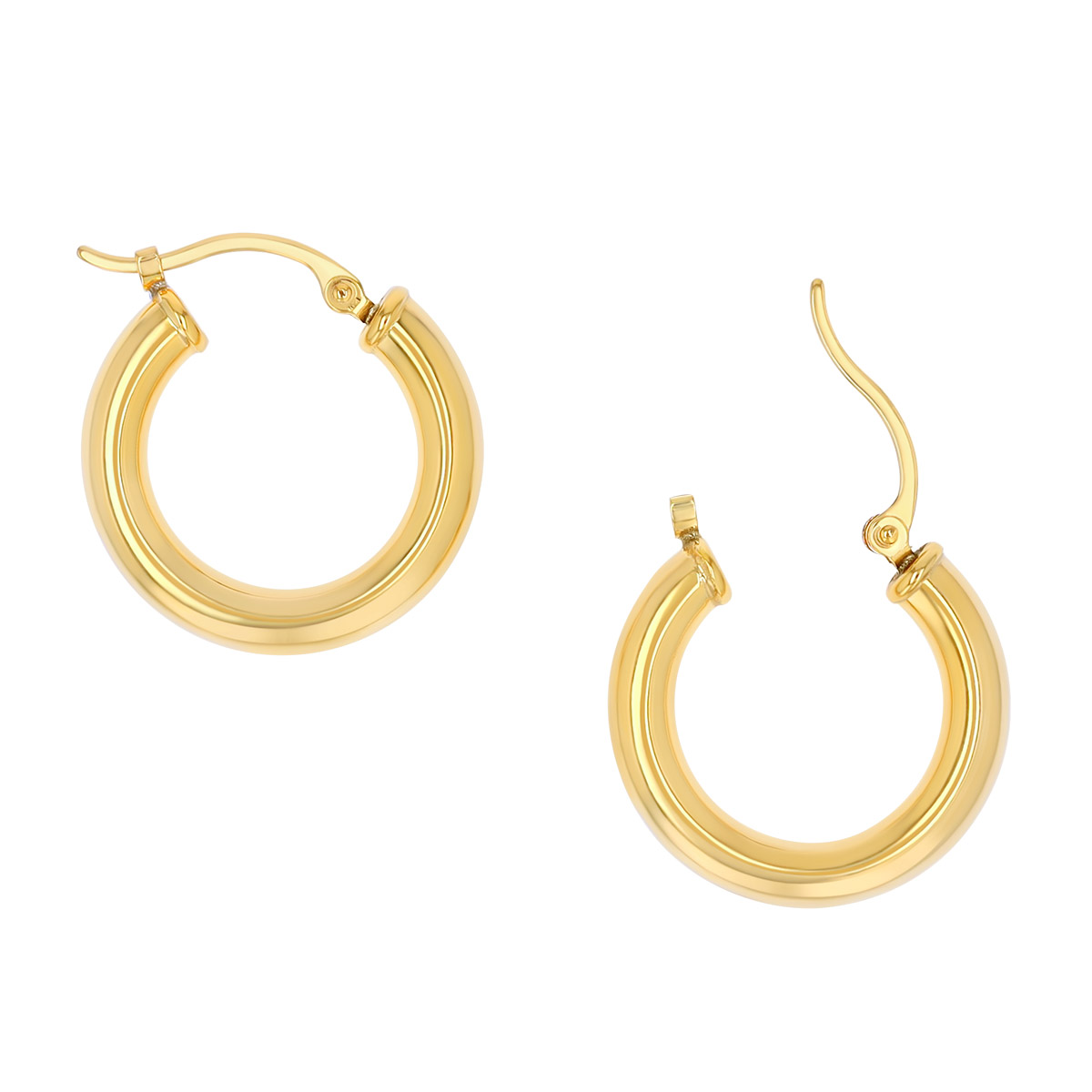 Cass 14K Gold Snap-down Tube Hoop Earrings