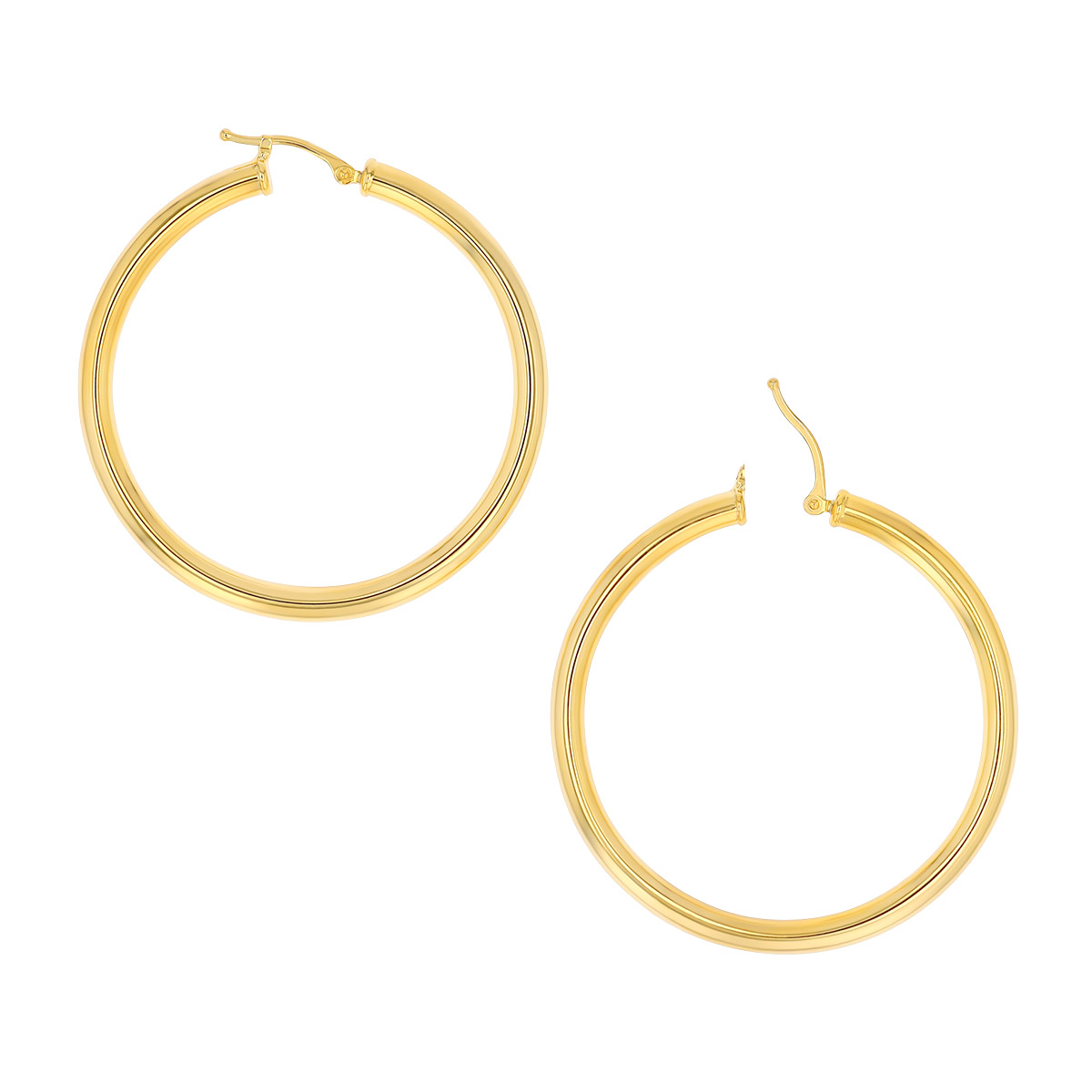 Cass 14K Gold Snap-down Tube Hoop Earrings