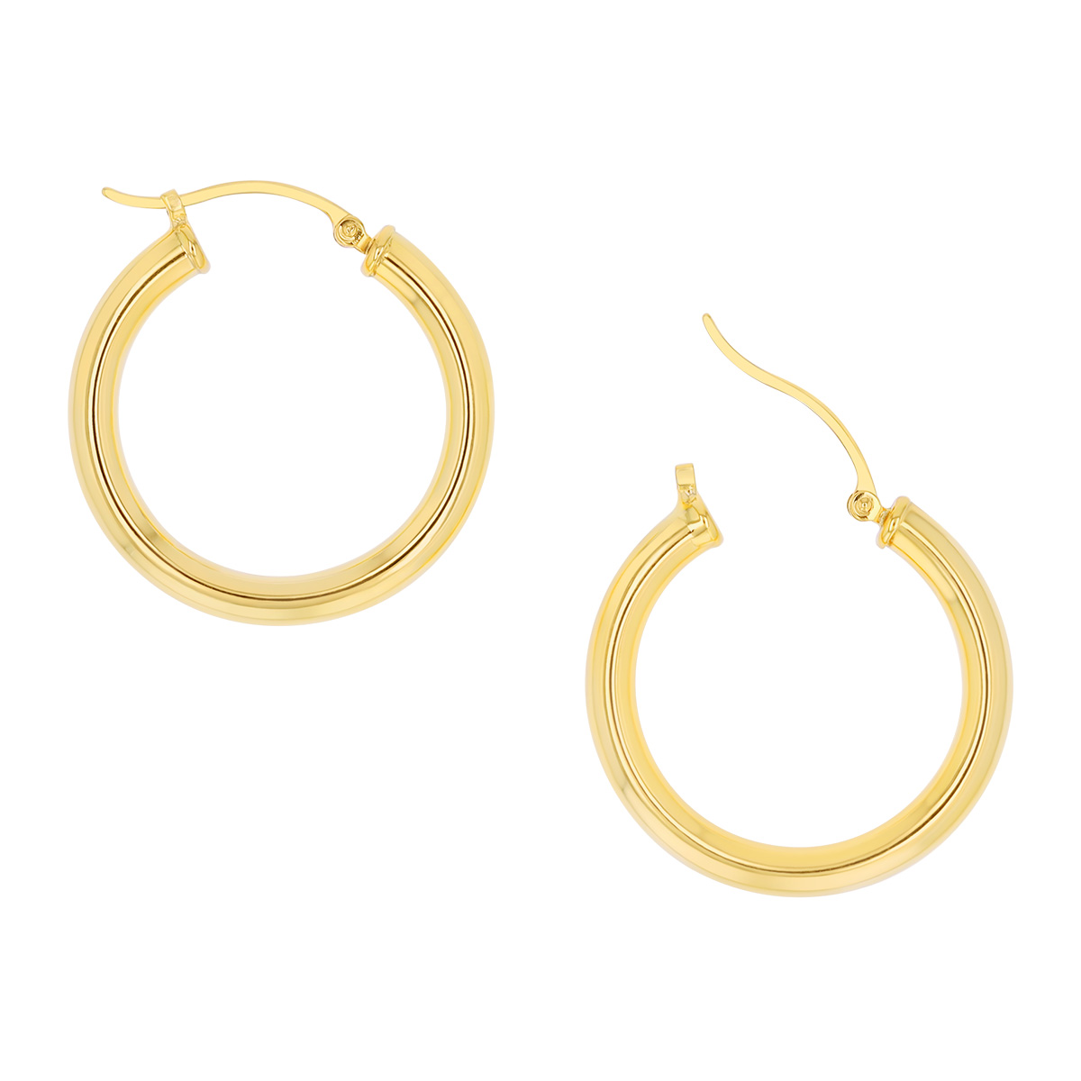 Cass 14K Gold Snap-down Tube Hoop Earrings