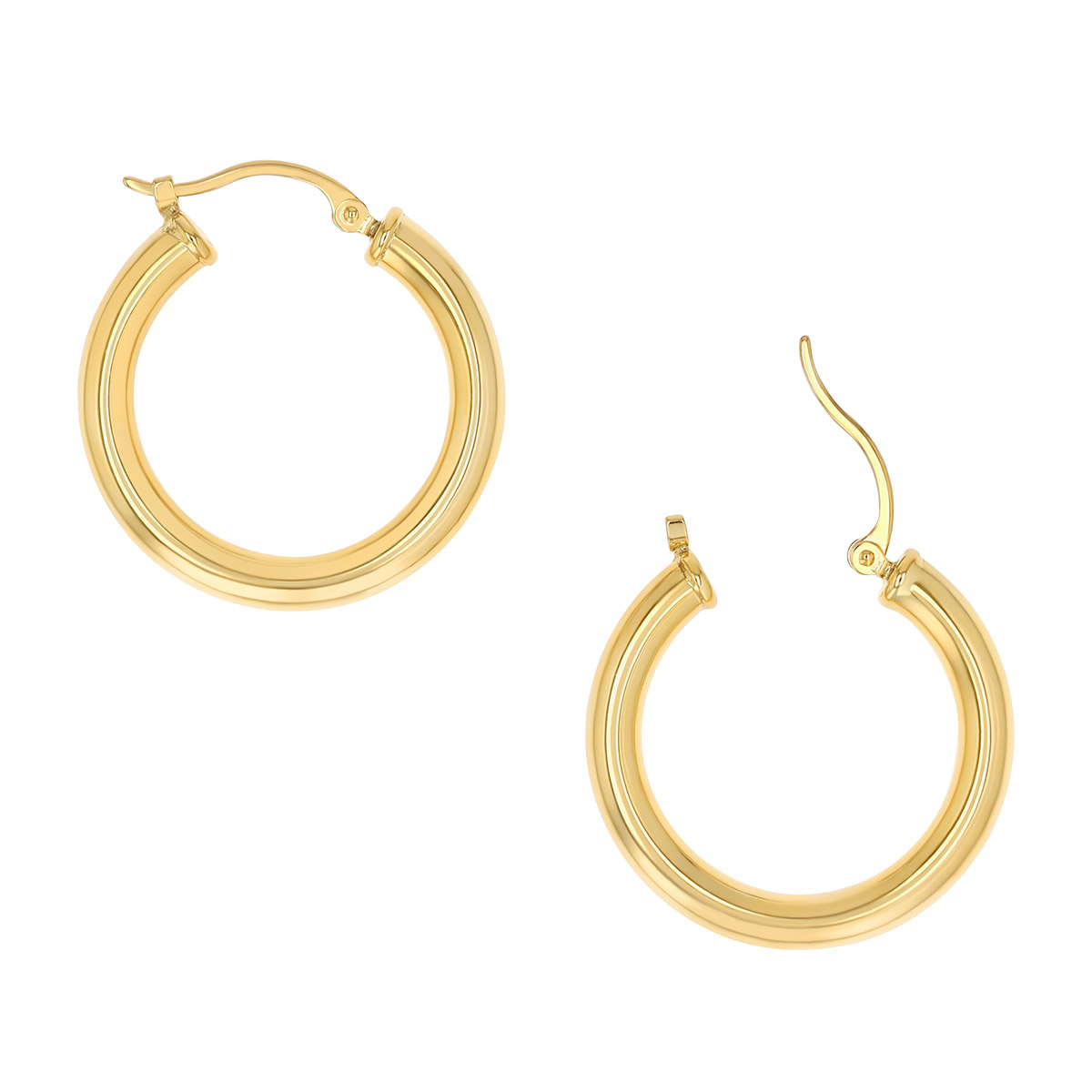 Cass 14K Gold Snap-down Tube Hoop Earrings