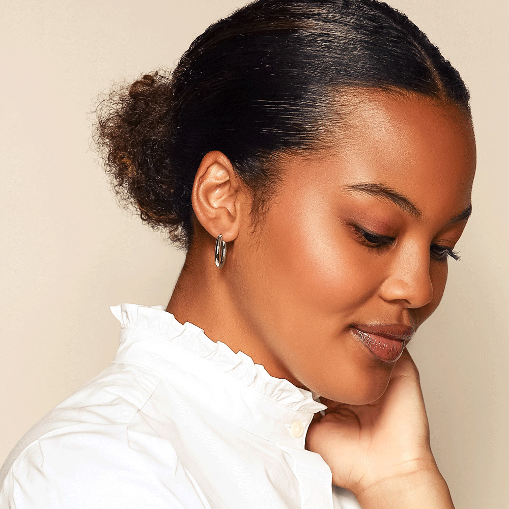 Cass 14K Gold Snap-down Tube Hoop Earrings