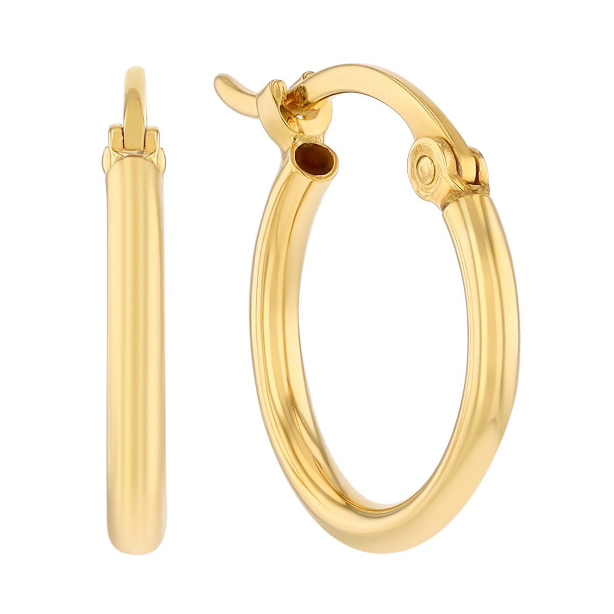 Sage Huggie 14K Gold Snap-down Tube Hoop Earrings