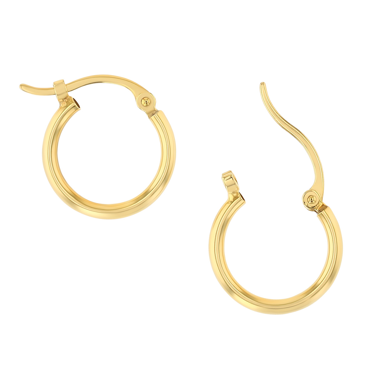 Sage Huggie 14K Gold Snap-down Tube Hoop Earrings