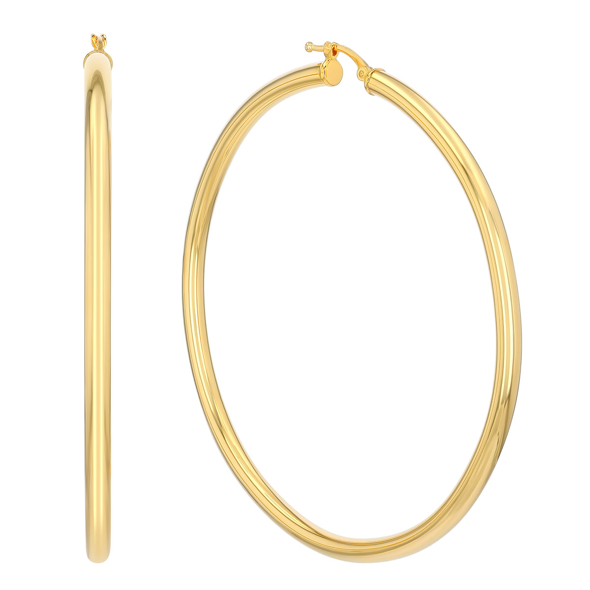 Cass 14K Gold Snap-down Tube Hoop Earrings