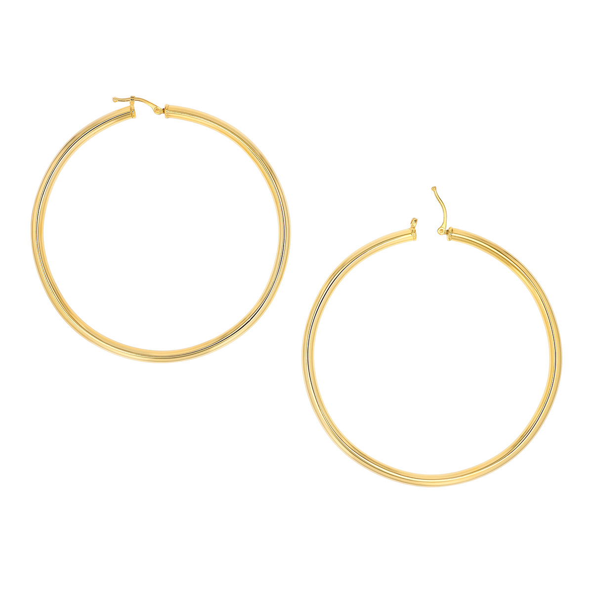 Cass 14K Gold Snap-down Tube Hoop Earrings
