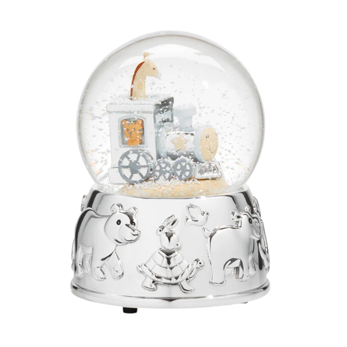 Reed & Barton Animal Train Silverplate Snowglobe