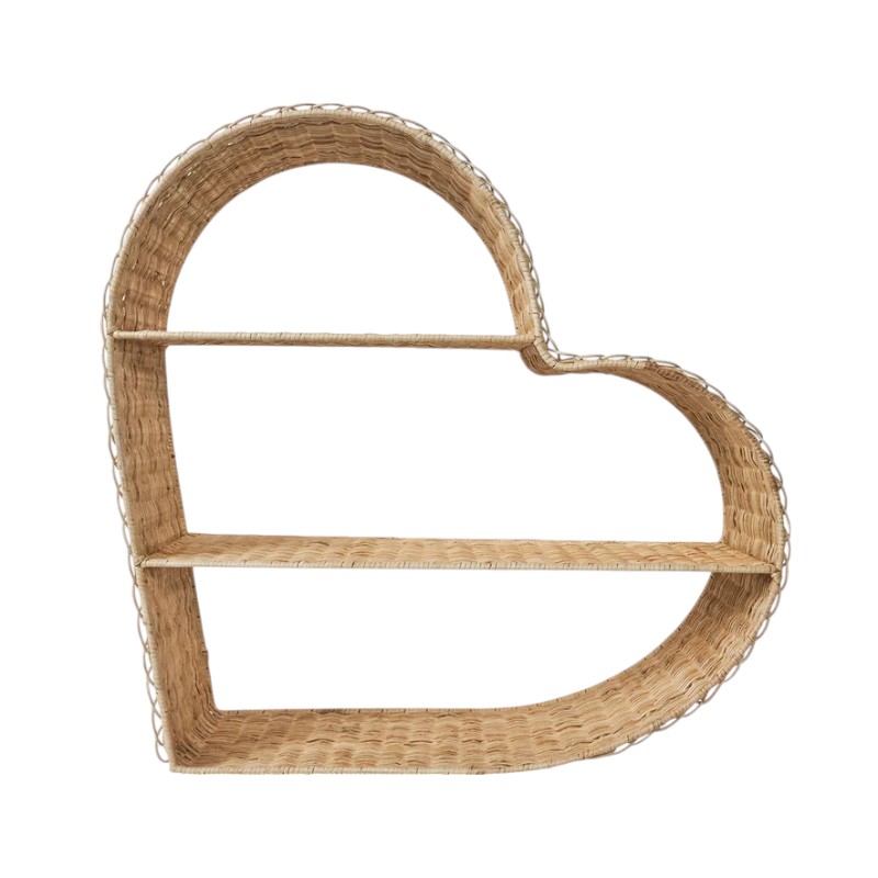 Juliska Provence Rattan Heart Shelving Unit, Whitewash