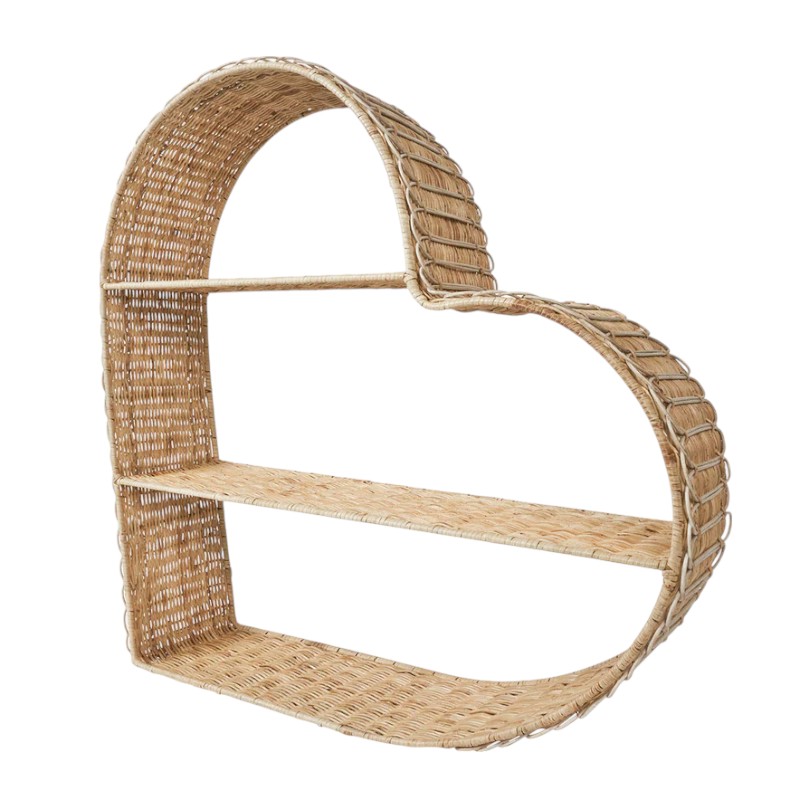 Juliska Provence Rattan Heart Shelving Unit, Whitewash
