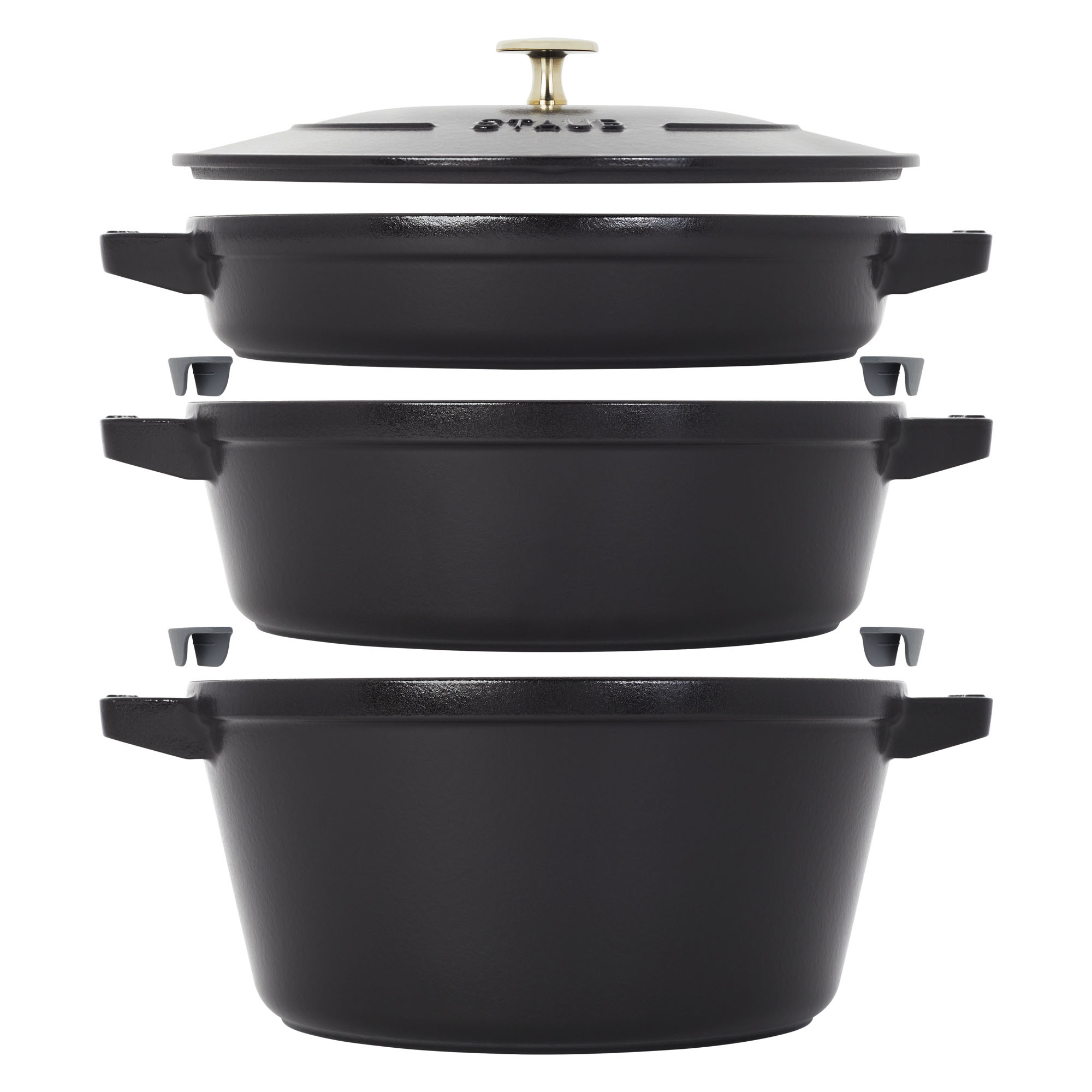 Staub 4pc Cast Iron Stackable Cookware Set