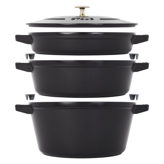 Staub 4pc Cast Iron Stackable Cookware Set