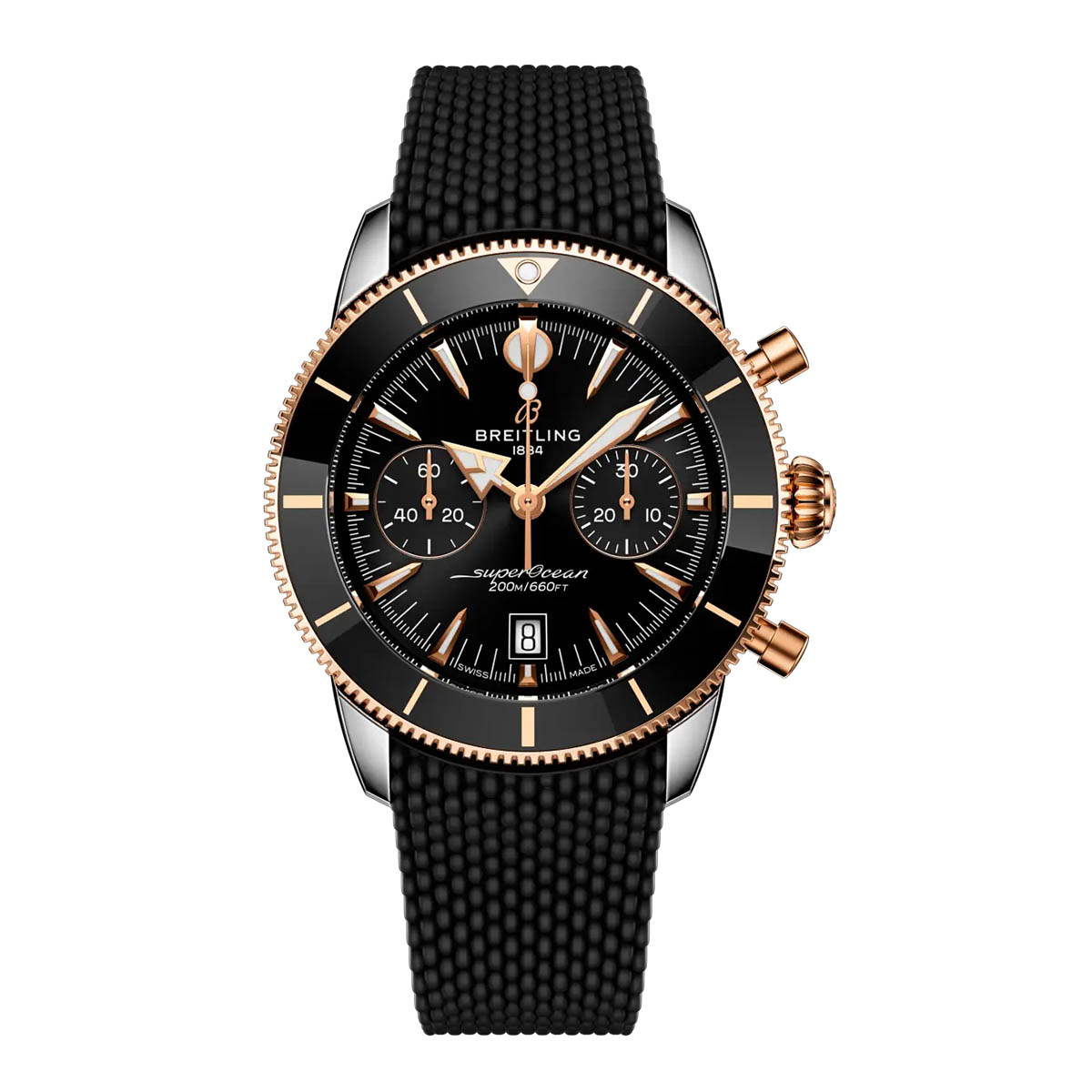 Breitling Superocean Heritage B01 Chronograph 42mm Men's Watch, Black and Red Gold Dial