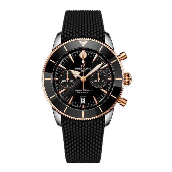 Breitling Superocean Heritage B01 Chronograph 42mm Men's Watch, Black and Red Gold Dial