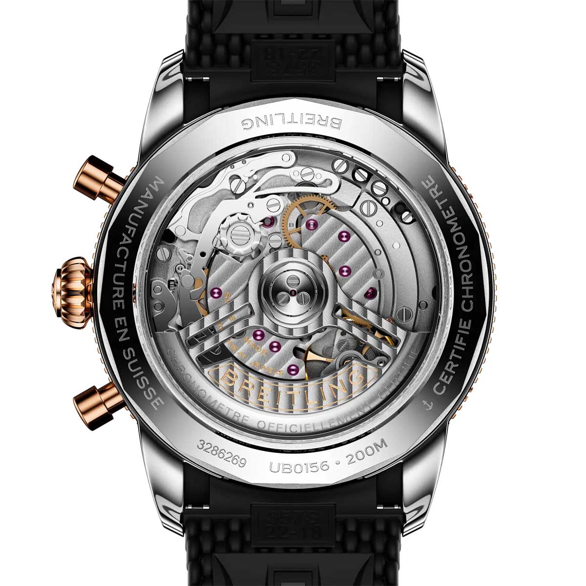 Breitling Superocean Heritage B01 Chronograph 42mm Men's Watch, Black and Red Gold Dial