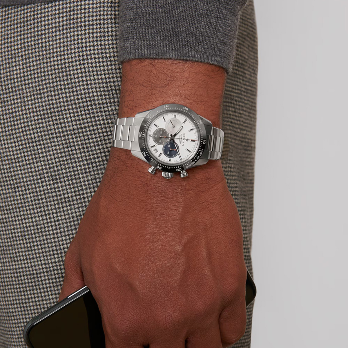 Zenith Chronomaster Sport 41mm Men's Watch, Grey and Navy Dial and Steel Band