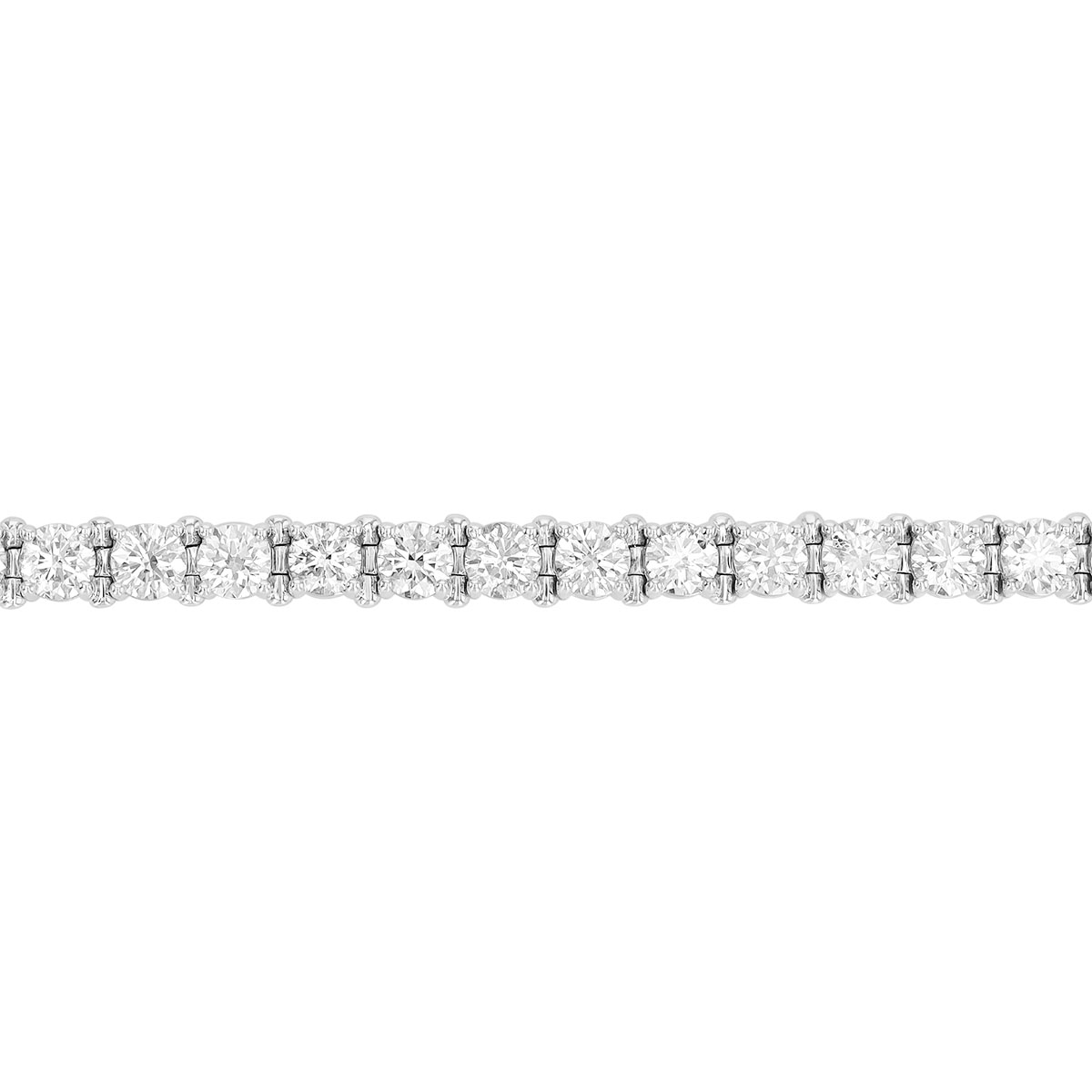 Round Diamond 4 Prong Tennis Bracelet in White Gold, 7