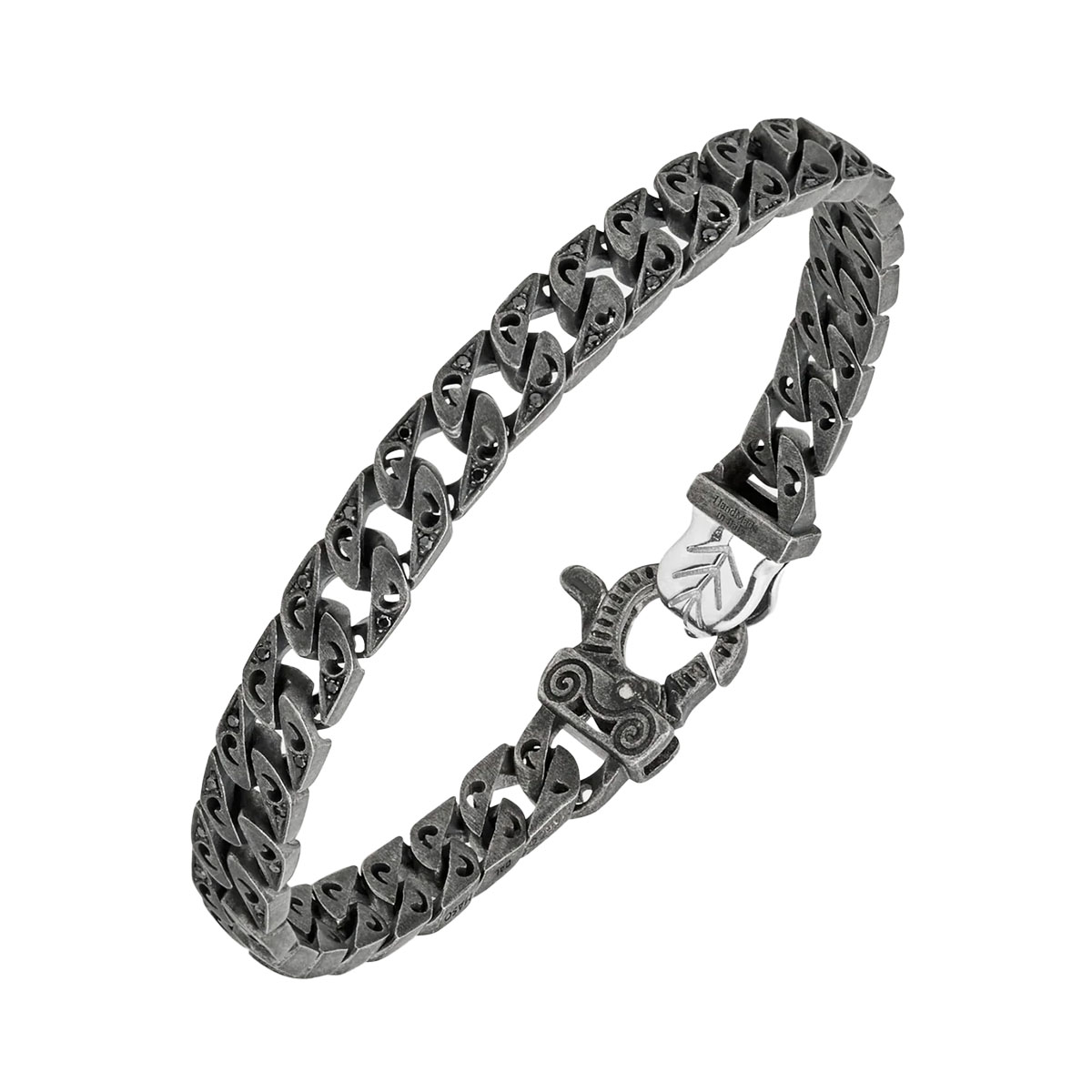 Marco Dal Maso Flaming Tongue Oxidized Sterling Silver Molten Loop Bracelet