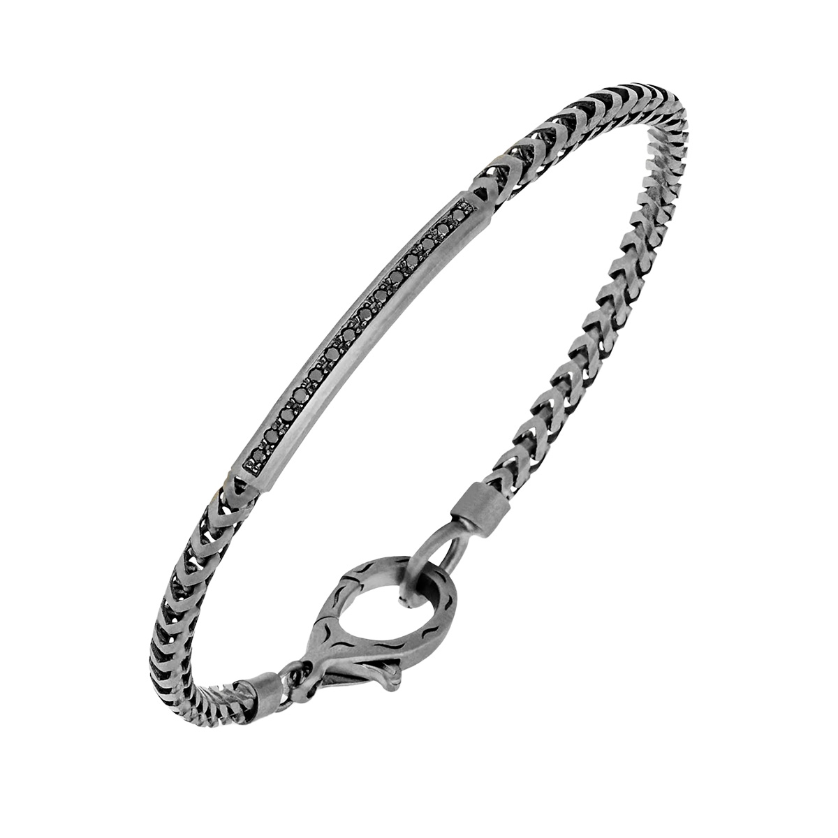 Marco Dal Maso Ulysses Black Diamond Bracelet in Oxidized Sterling Silver