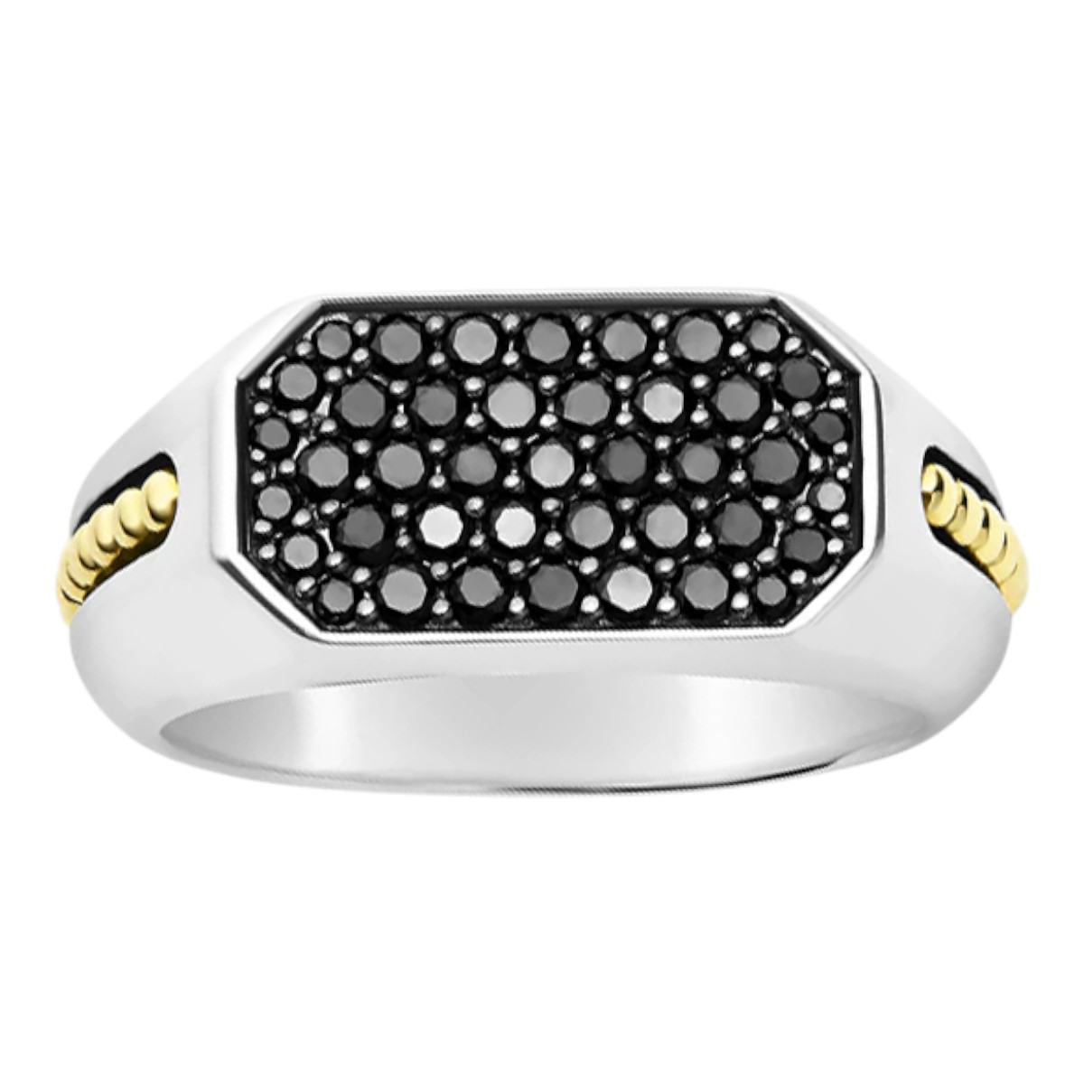 LAGOS Anthem Black Diamond Octagon Ring in Two Tone