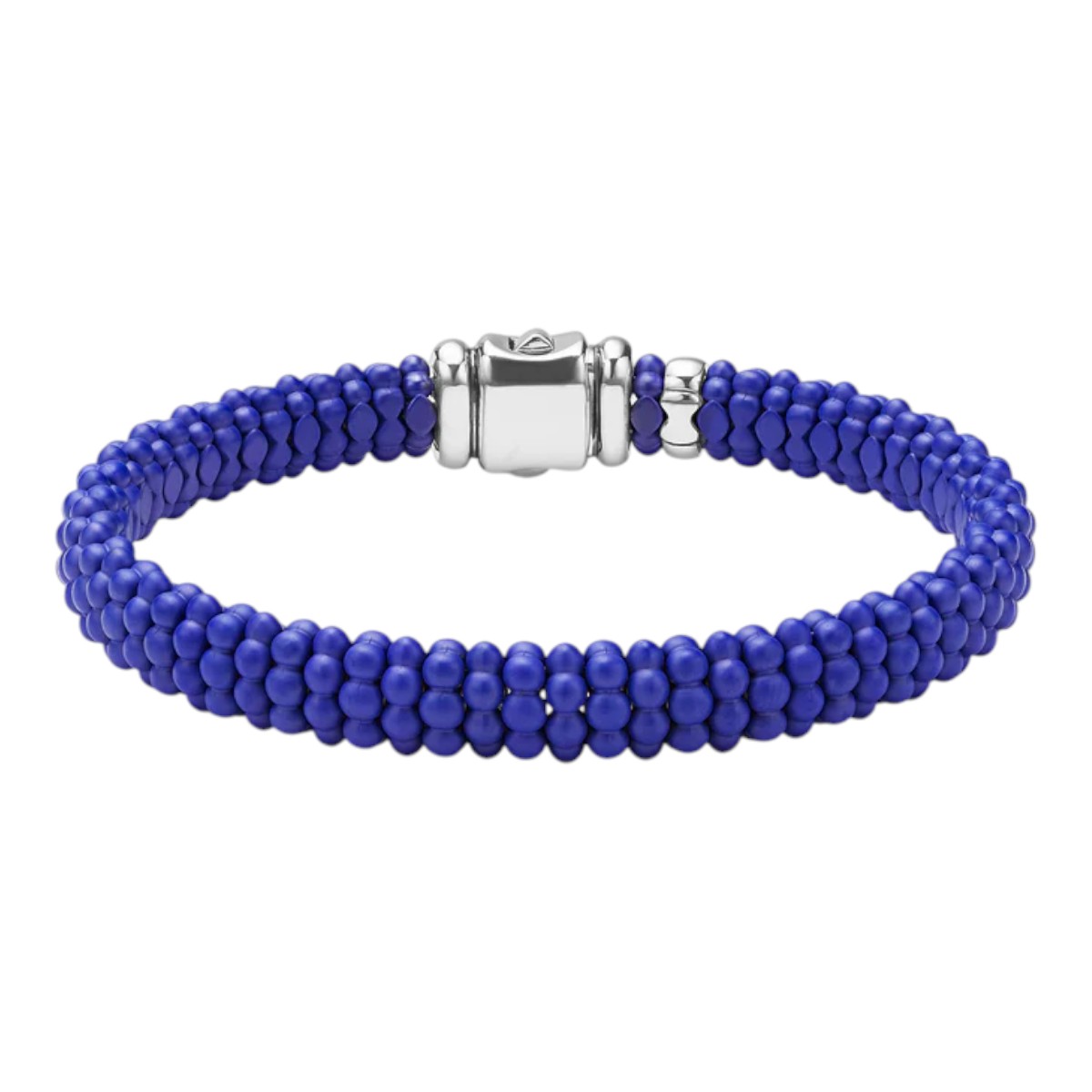 LAGOS Blue Caviar Matte Ultramarine Ceramic Beaded Bracelet in Sterling Silver, 8