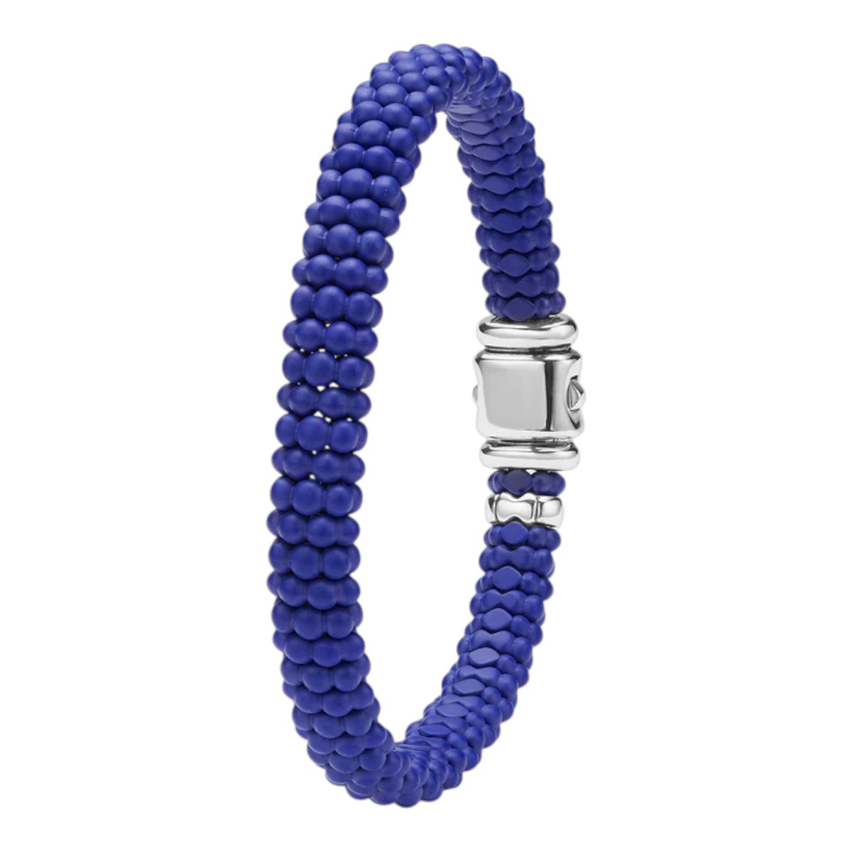 LAGOS Blue Caviar Matte Ultramarine Ceramic Beaded Bracelet in Sterling Silver, 8