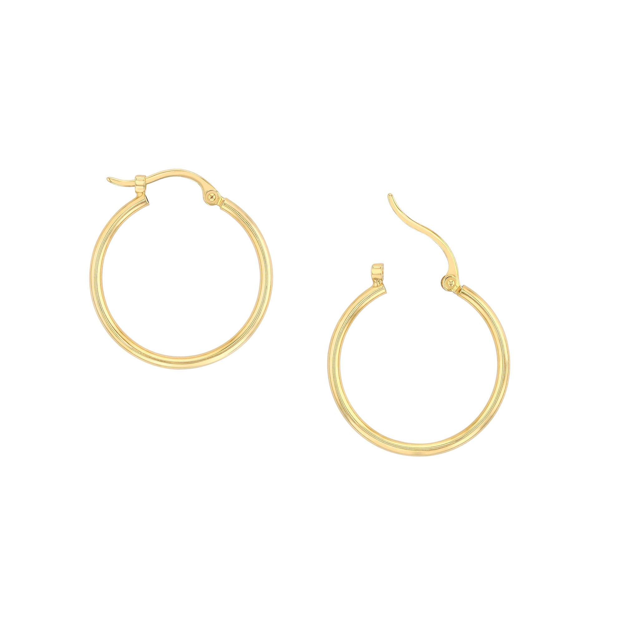 Sage Huggie 14K Gold Snap-down Tube Hoop Earrings