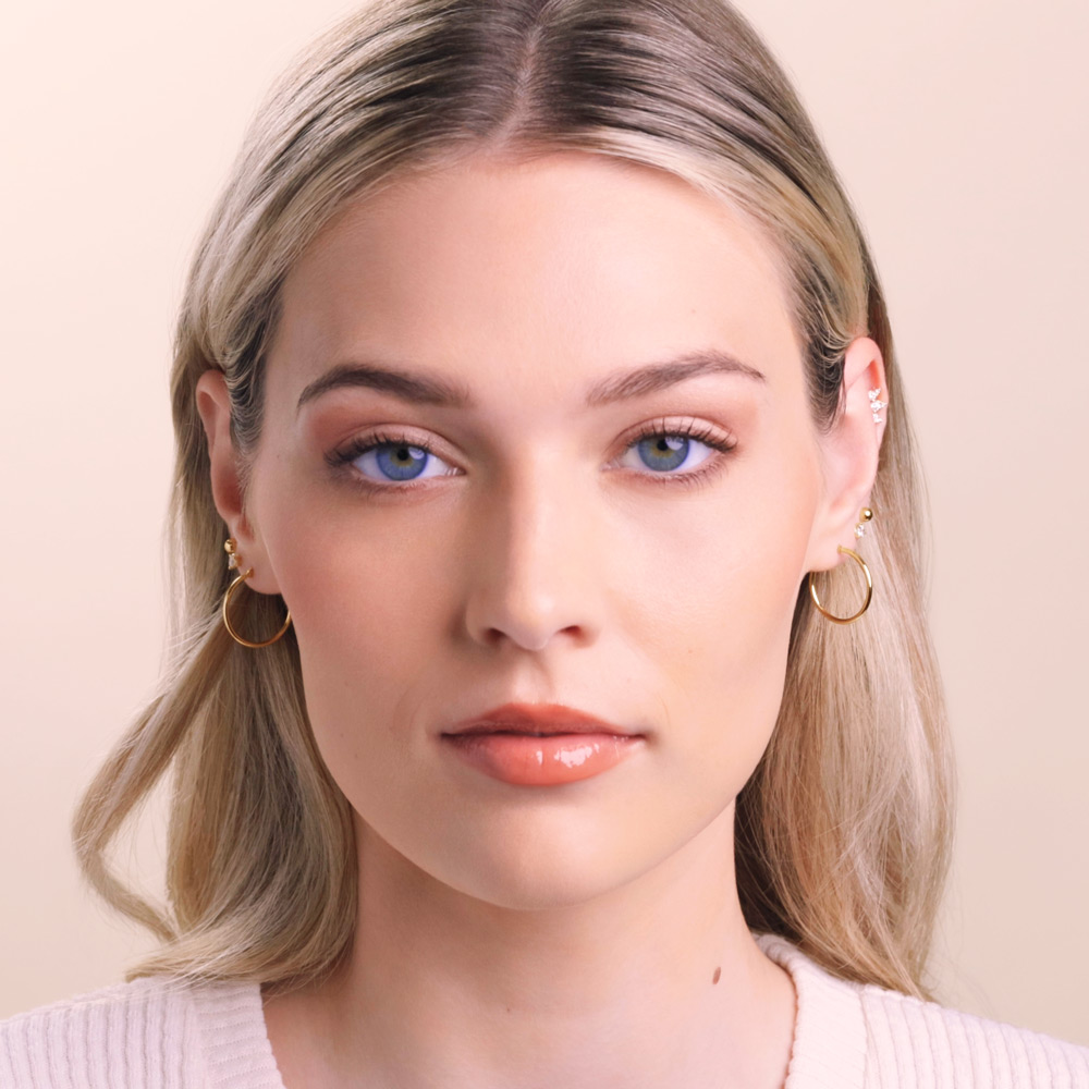 Sage Huggie 14K Gold Snap-down Tube Hoop Earrings