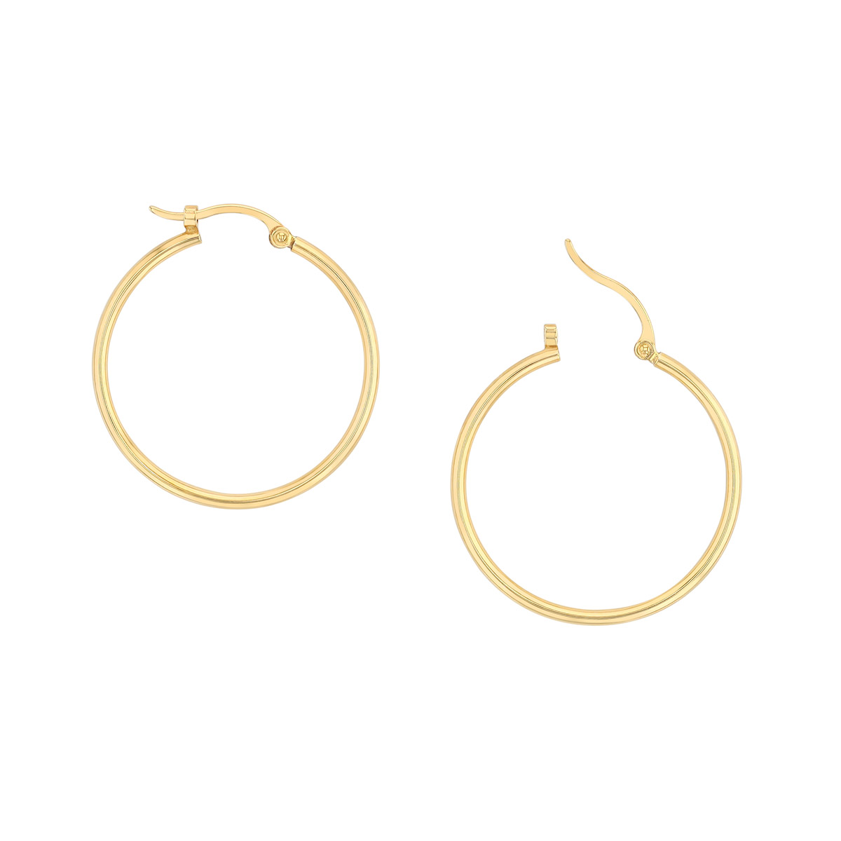 Sage Huggie 14K Gold Snap-down Tube Hoop Earrings