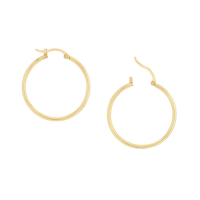 Sage Huggie 14K Gold Snap-down Tube Hoop Earrings