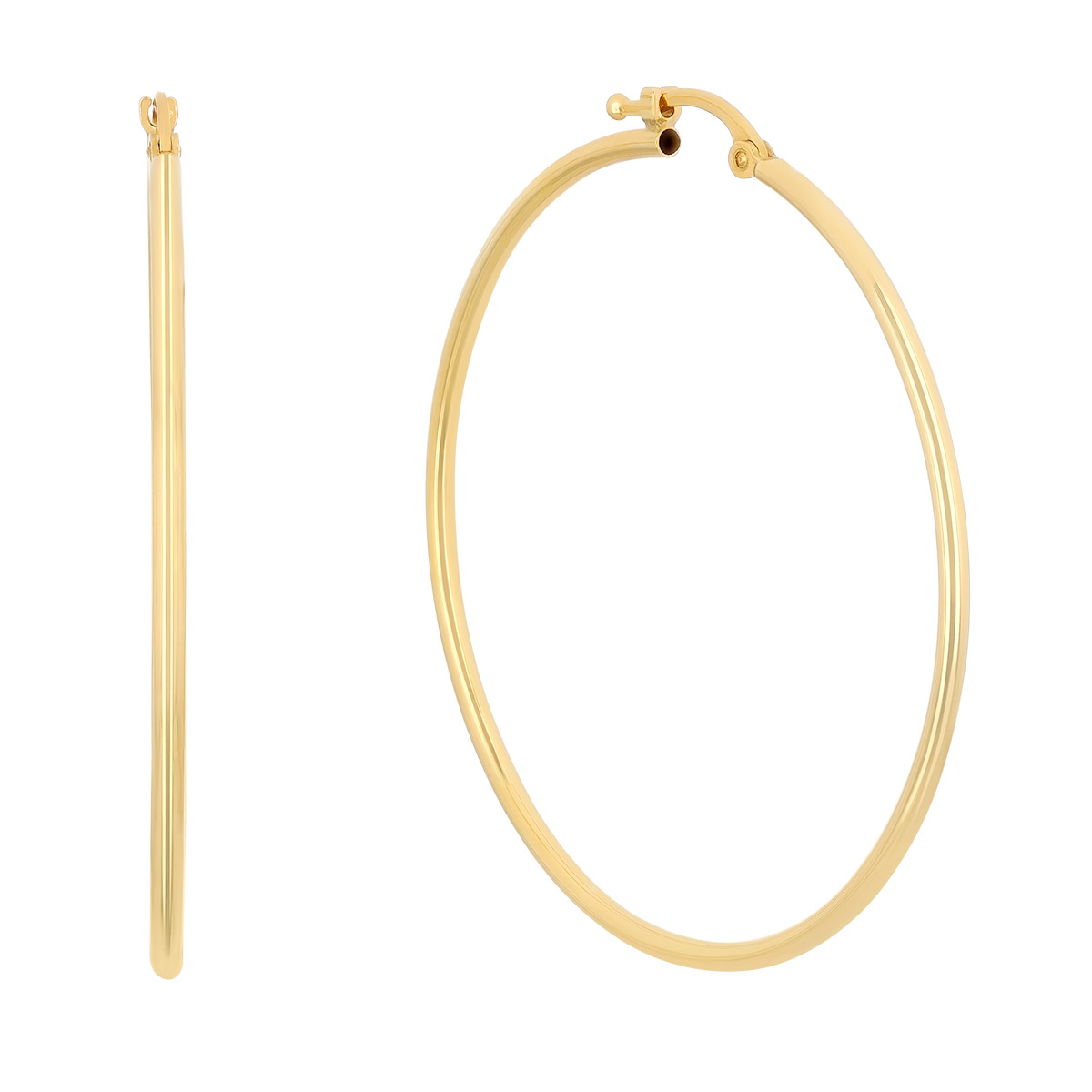 Sage Huggie 14K Gold Snap-down Tube Hoop Earrings