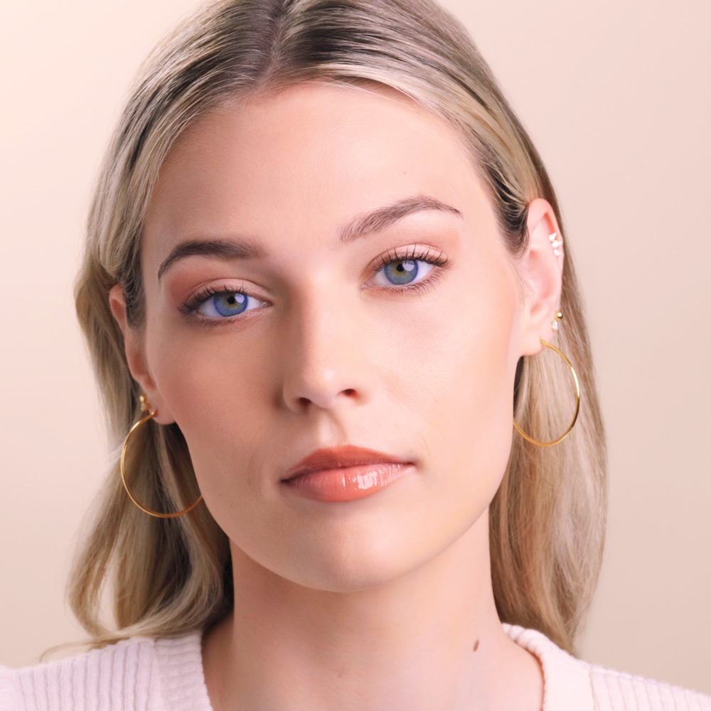 Sage Huggie 14K Gold Snap-down Tube Hoop Earrings