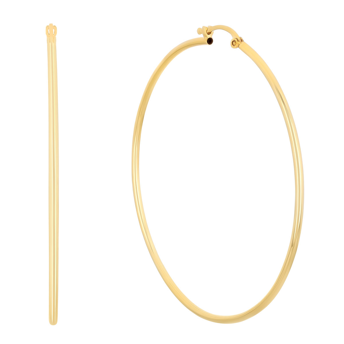 Sage Huggie 14K Gold Snap-down Tube Hoop Earrings