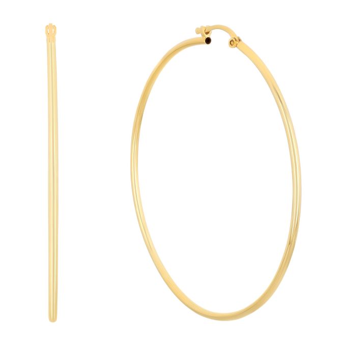 Sage Huggie 14K Gold Snap-down Tube Hoop Earrings