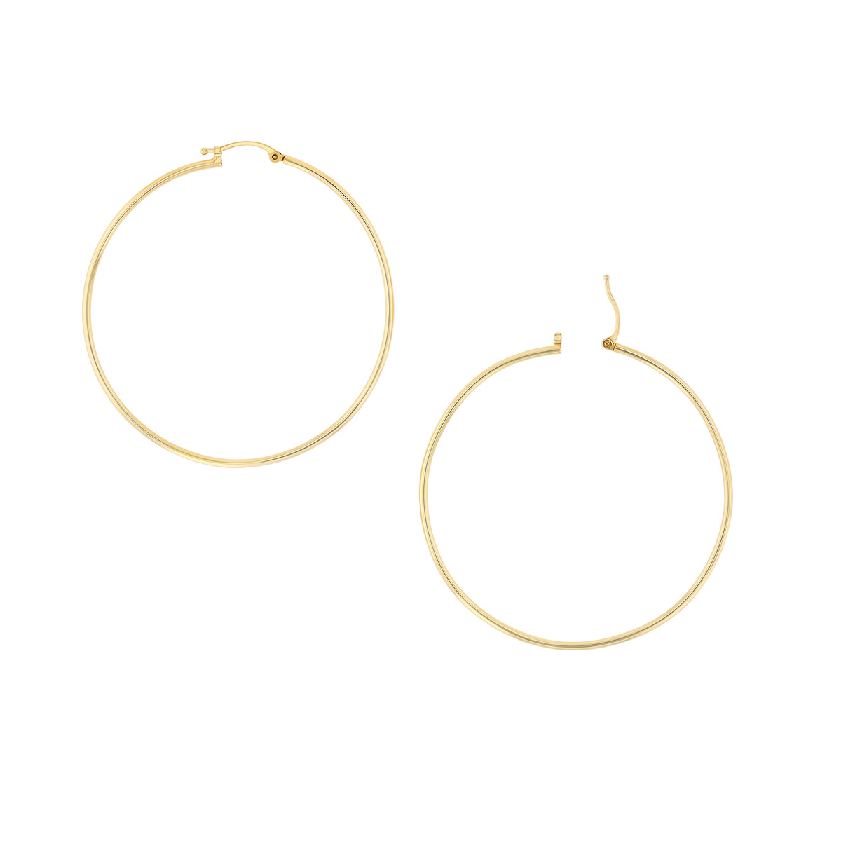 Sage Huggie 14K Gold Snap-down Tube Hoop Earrings