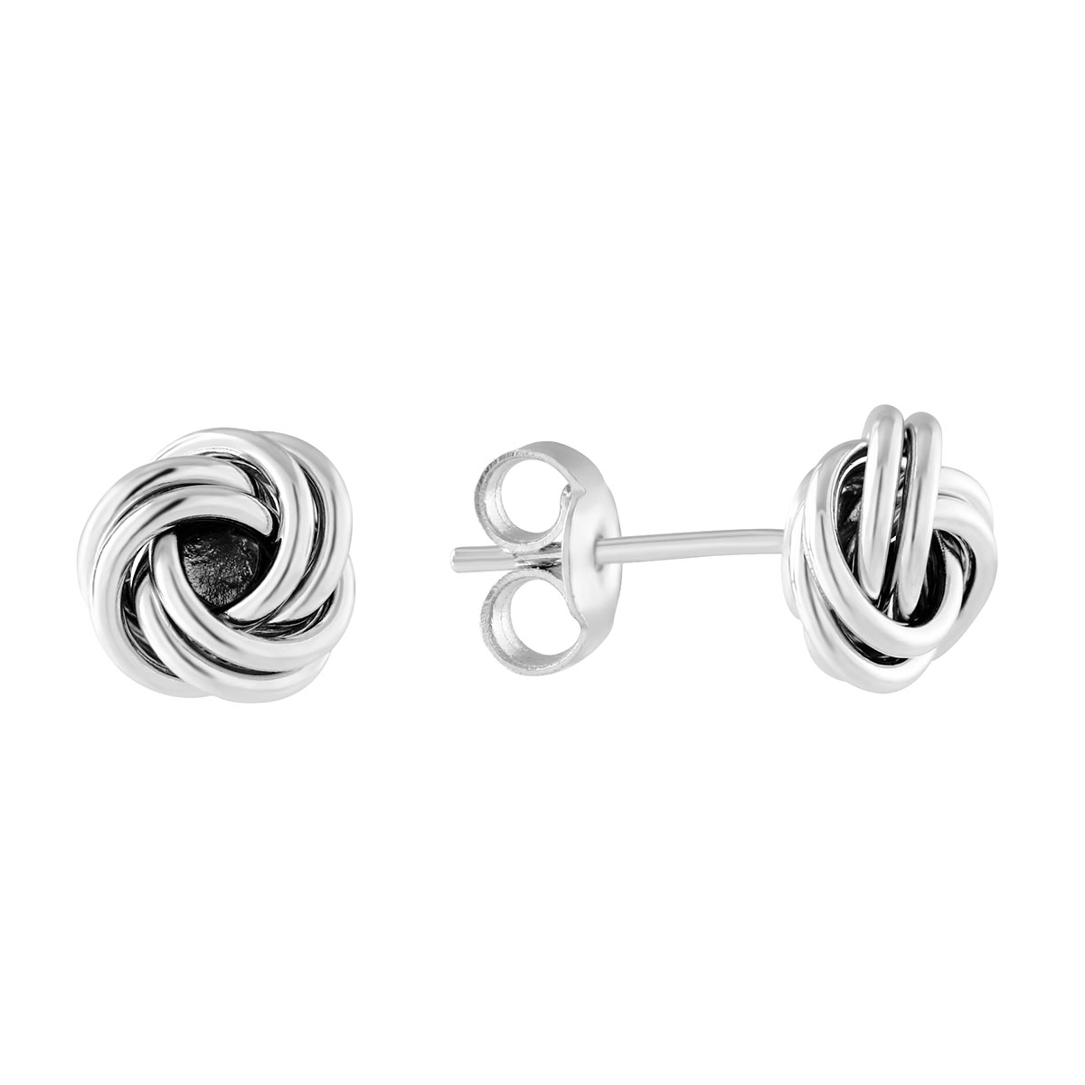 White Gold Love Knot Stud Earrings