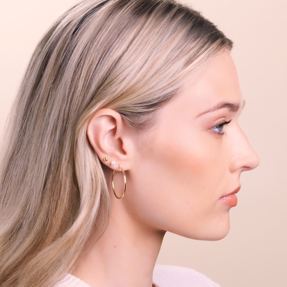 Sage Huggie 14K Gold Snap-down Tube Hoop Earrings
