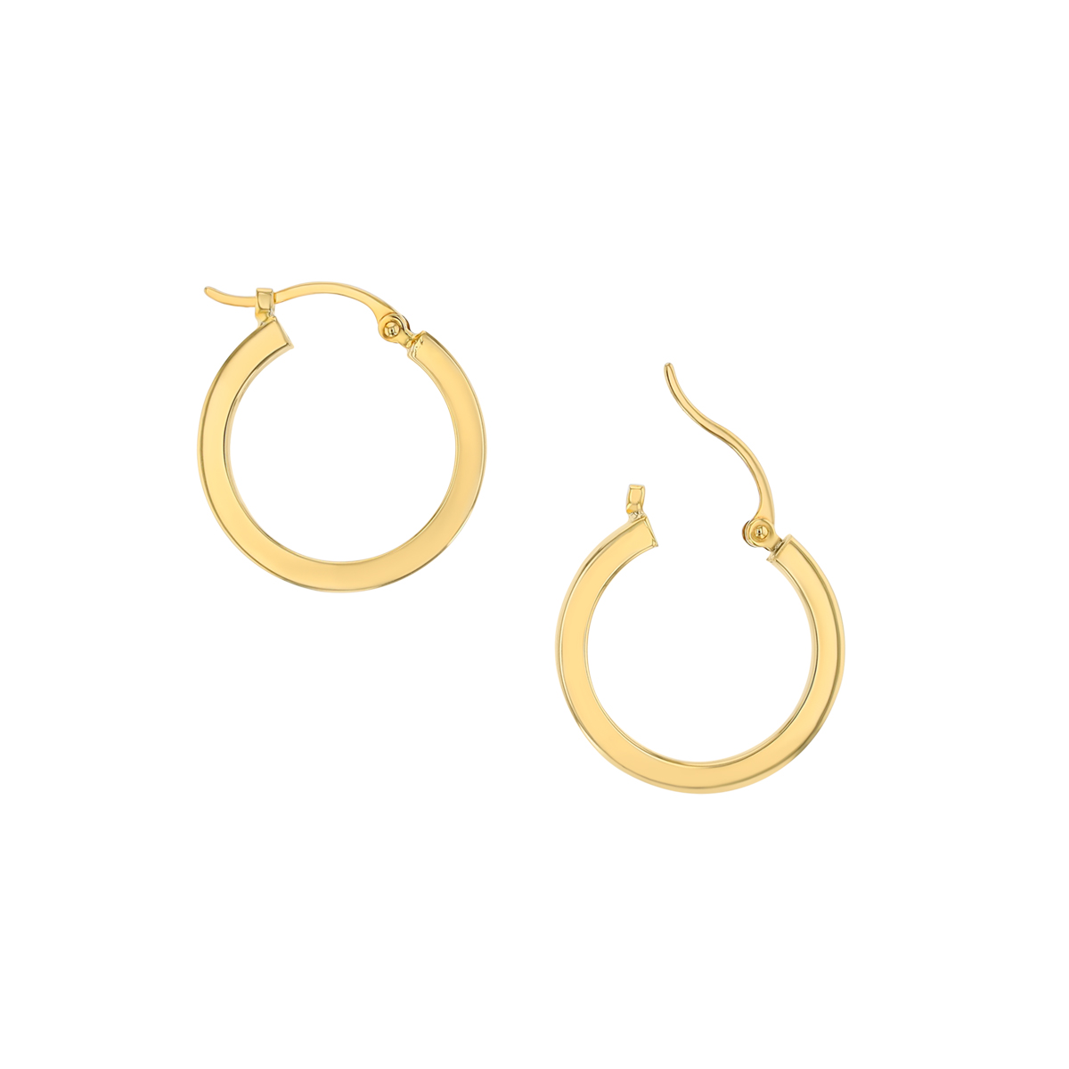 Ellis 14K Gold Square Edge Snap-down Hoop Earrings