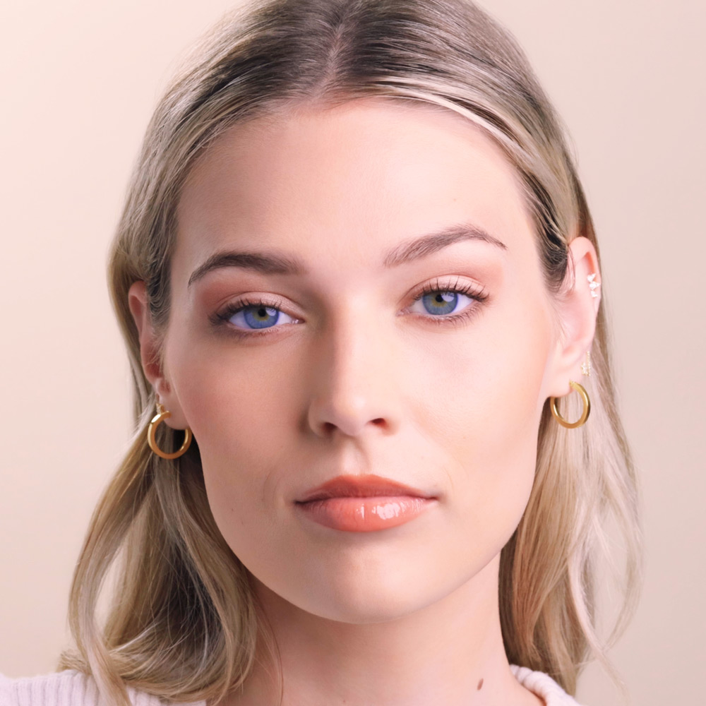 Ellis 14K Gold Square Edge Snap-down Hoop Earrings