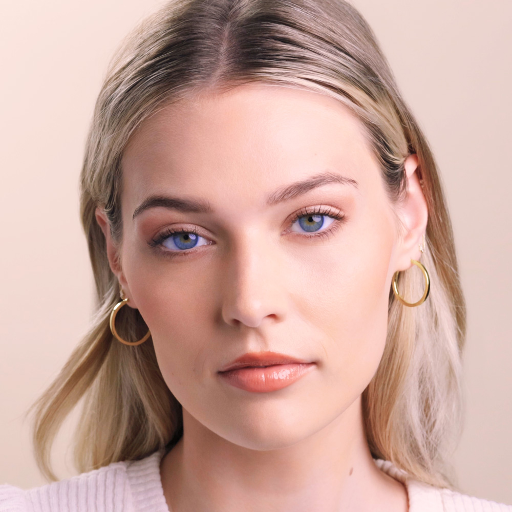 Ellis 14K Gold Square Edge Snap-down Hoop Earrings