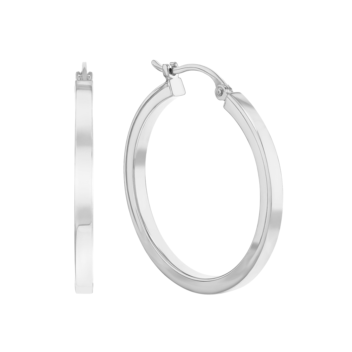 Ellis 14K Gold Square Edge Snap-down Hoop Earrings