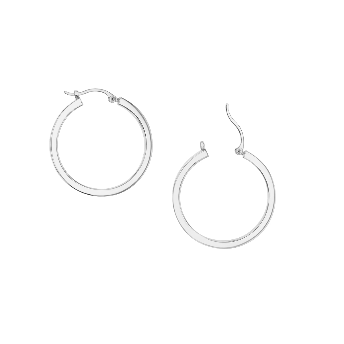 Ellis 14K Gold Square Edge Snap-down Hoop Earrings