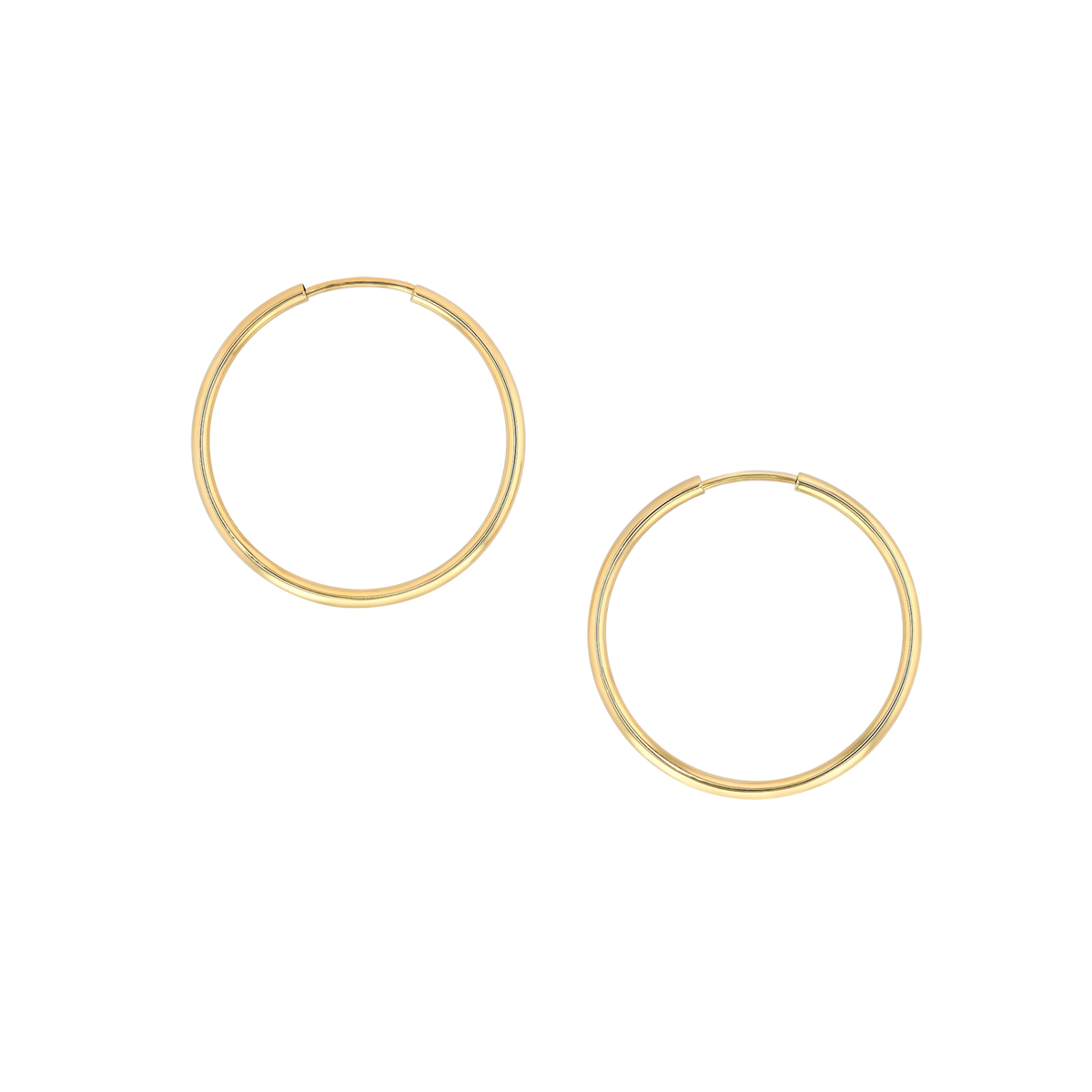 Parker Small Yellow Gold Endless Tube Hoop Earrings, 25 mm