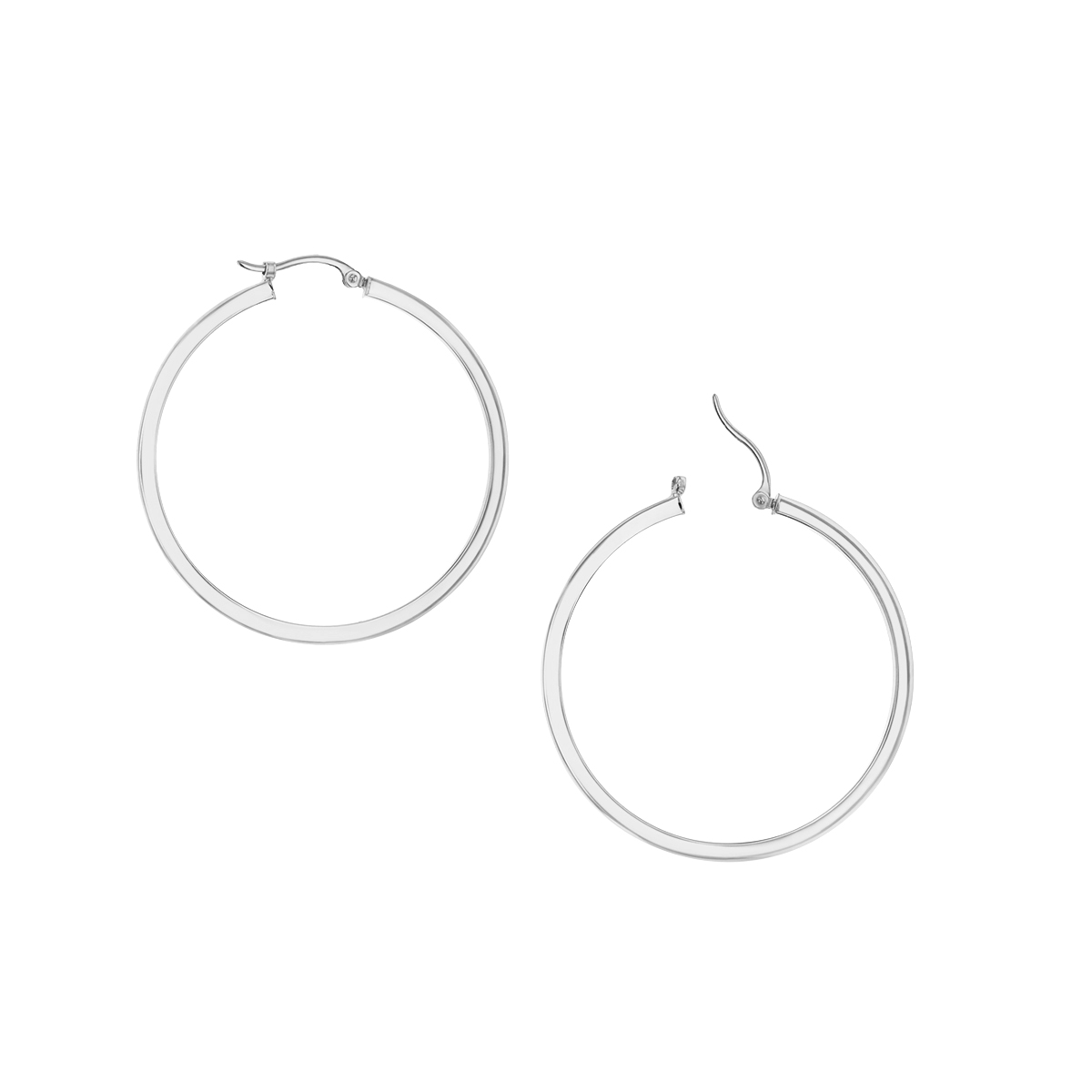 Ellis 14K Gold Square Edge Snap-down Hoop Earrings