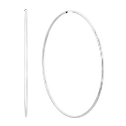 Parker Oversized White Gold Endless Tube Hoop Earrings, 60 mm